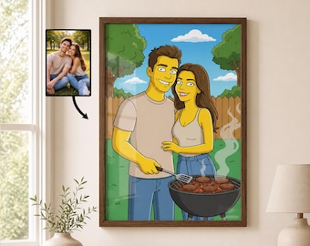 Custom Simpsons Cartoon Family Portrait The Simpsons Gifts For Her Valentines Day Couples Gifts For Anniversary Custom Family Gifts