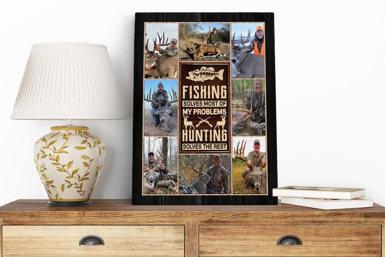 custom photo collage canvas custom photo collage gift for boyfriend custom photo collage gift for him custom wall art customized wall decor dad birthday gift from kids dad birthday gift ideas deer hunt picture deer hunt wall art deer hunting collage deer hunting decor