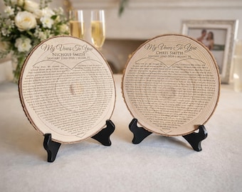 Wedding Vows Custom Wood Engraving 5th Anniversary Gift For Him Wedding Keepsake Wood Anniversary Gift For Her Wedding Gift For Couple