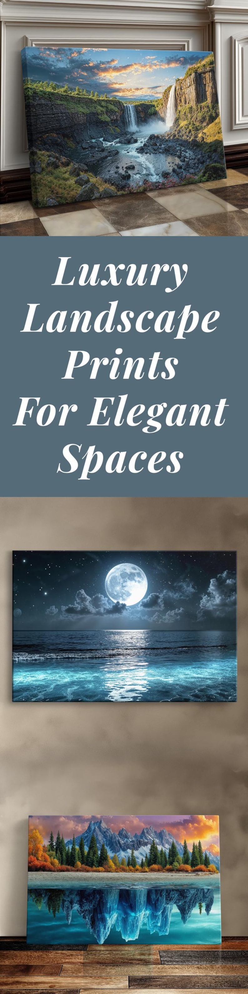 Moonlight Art Coastal Theme Canvas Moon Reflection Night Scene Ocean View Wall Art Gallery Wrapped Print Beach House Style Multiple Size Options Available Maritime Collection Living Room Bathroom Display UV Protected Seascape Water Scene