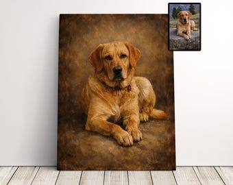 Retrato personalizado de perro, pintura al óleo a partir de una foto, regalo personalizado para mascotas, retrato de perro a partir de una foto, regalos para mamás perrunas, regalos para amantes de los perros, arte mural para perros