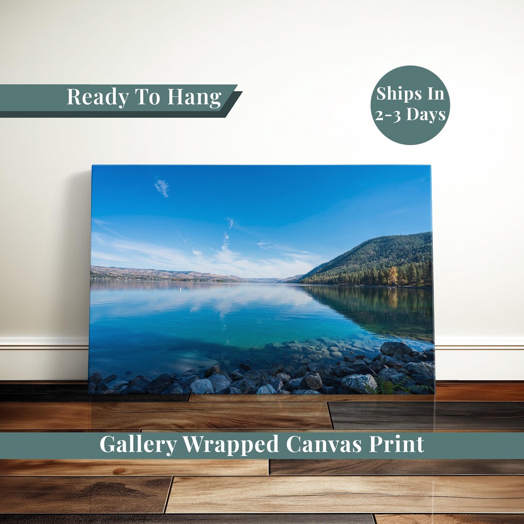 Lake Canvas Print Nature Wall Decor Art Mountain Landscape Blue Water ...