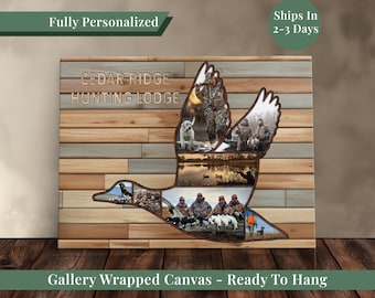 Duck Hunting Photo Collage Personalized Gift For Dad Canvas Print Dad Gift For Him Duck Hunter Gift for Husband Bird Hunter Custom Wall Art