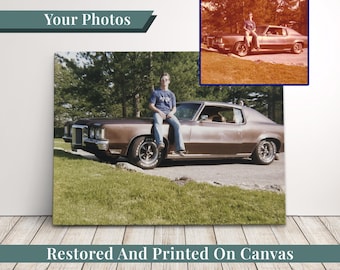 Expert Old Photo Restoration and Printing On Gallery Wrapped Canvas Print Photo Print Wall Art Canvas Custom Photo Colorization and Repair