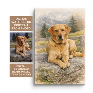 犬好きの方へのペットの追悼ギフト、水彩画による犬のカスタム肖像画、写真から犬の肖像画を作成、飼い主の方へのペットの追悼ギフト