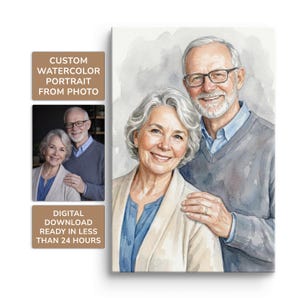 Custom Watercolor Painting Portrait From Memorial Photo Sympathy Gifts For Loss Of Loved One Personalized Romantic Couple Gifts For Couple