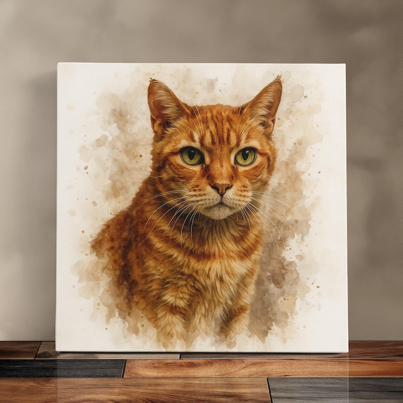 Custom Watercolor Cat Painting Memorial Pet Portrait Gift For Cat Lovers Custom Cat Portrait From Photo Pet Remembrance Portrait Cat Drawing