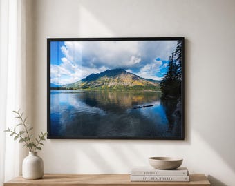 Lake Mountain Canvas Wall Art Nature Print Bedroom Decor Living Room Office Decoration Wilderness Scene Outdoor Photography Landscape Wall