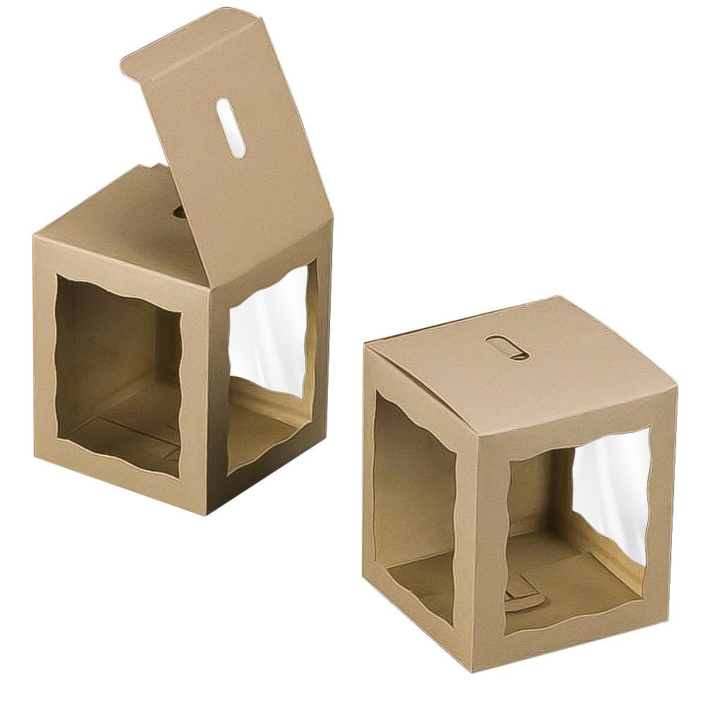 Candy Apple Boxes With Hole 12 Pack 4X4X4 Inch Caramel Apple Boxes With