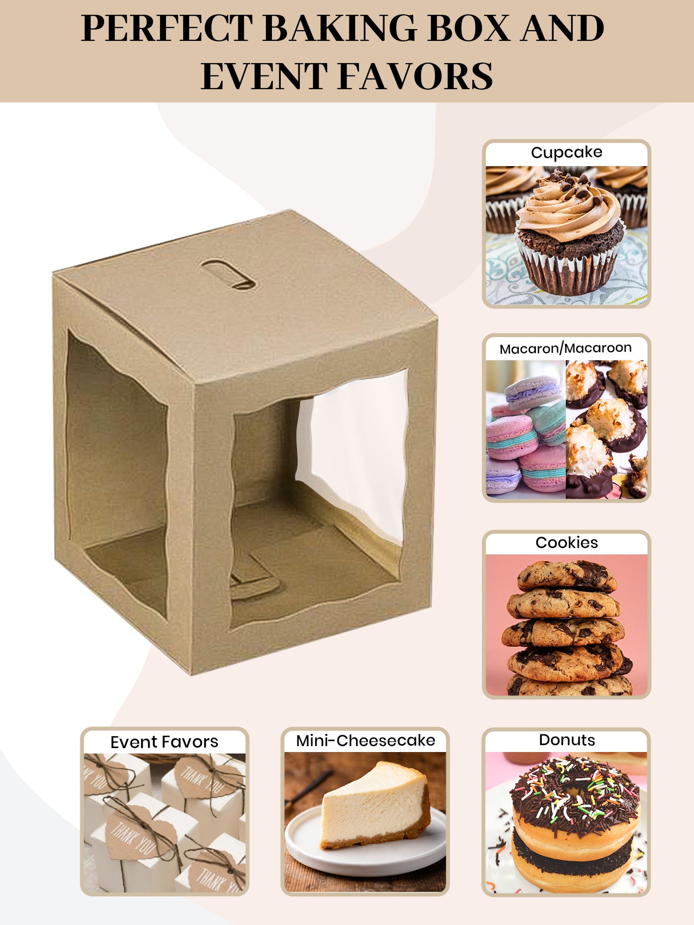 Candy Apple Boxes With Hole 12 Pack 4X4X4 Inch Caramel Apple Boxes With
