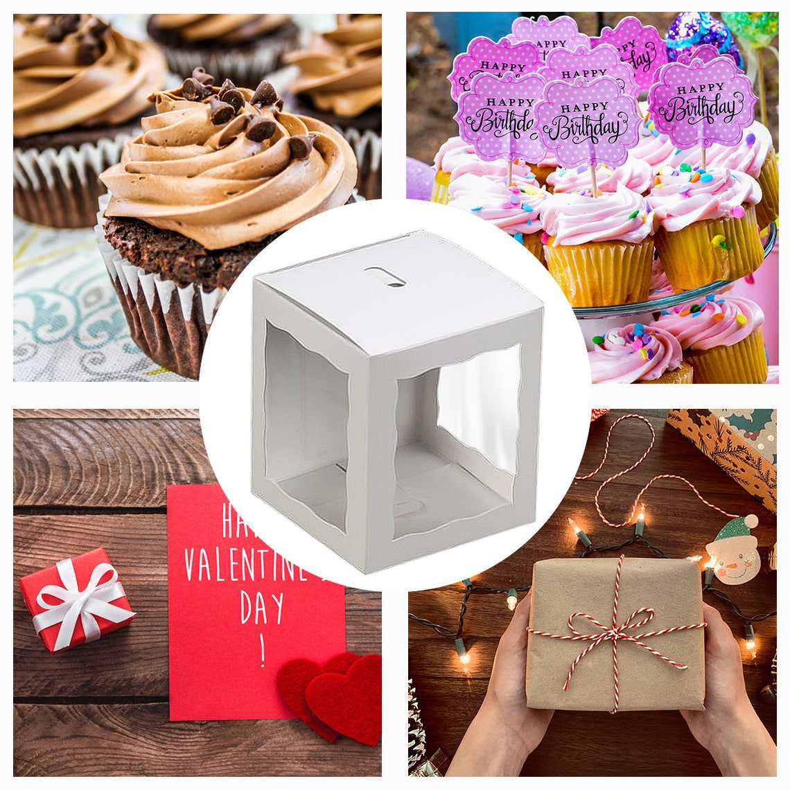 Candy Apple Boxes With Hole 12 Pack 4X4X4 Inch Caramel Apple Boxes With