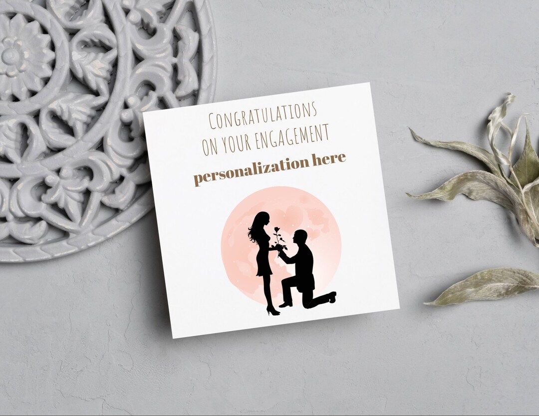 Personalized Engagement Card Congratulations on Your Engagement Couples