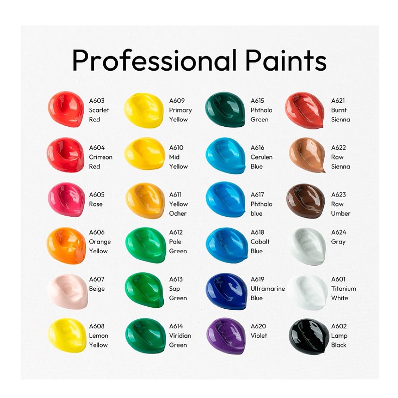 Fantastory Acrylic Paint Set 24 Classic Colors 2oz/60ml Etsy Australia
