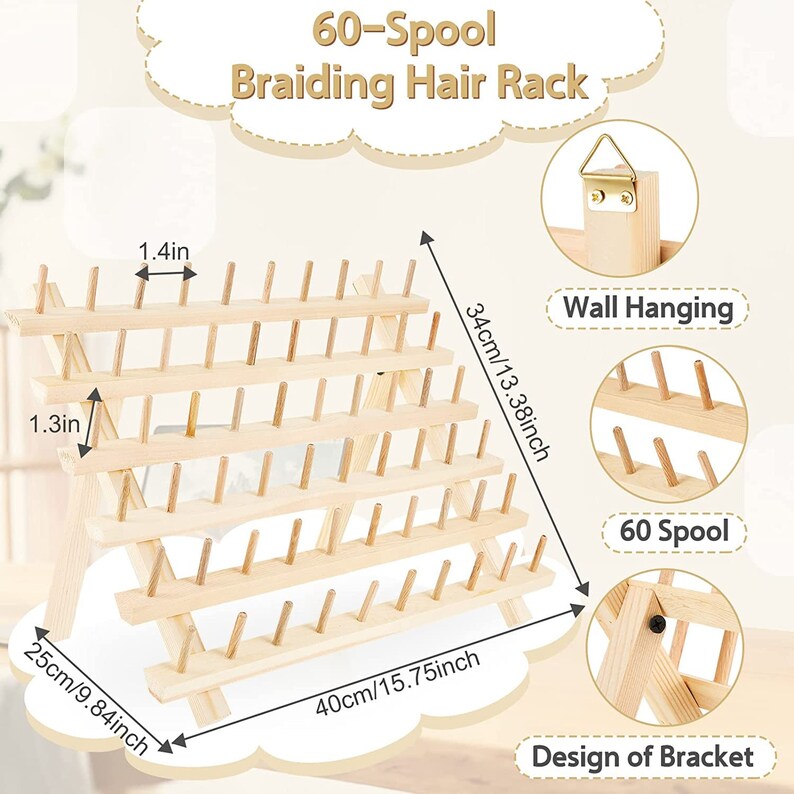 19 Pieces Braid Rack for Hair Wooden Braiding Hair Rack Hair Etsy
