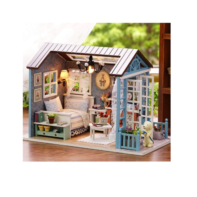 Tukiie DIY Miniature Dollhouse Kit 124 Scale Wooden Etsy