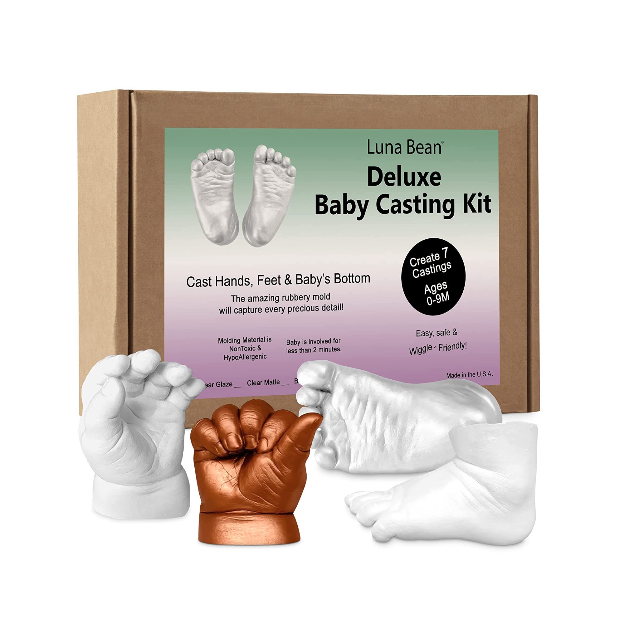 BabyRice Baby Casting Kit 11.5x8.5 Brushed Pewter Frame/Black 3 Hole
