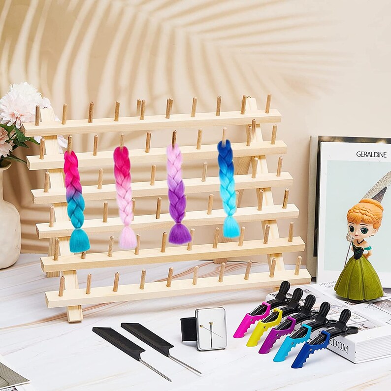 19 Pieces Braid Rack for Hair Wooden Braiding Hair Rack Hair Etsy