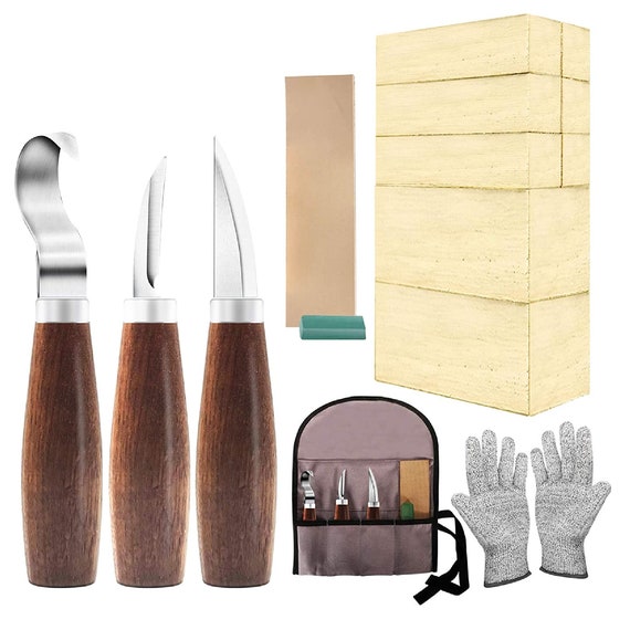 Wood Carving Kit With Basswood Blocks Wood Carving Set Etsy