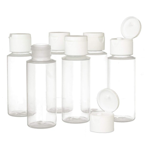 Empty 2oz Clear Plastic Flip Top Bottles BPA Free Set of 6 Etsy