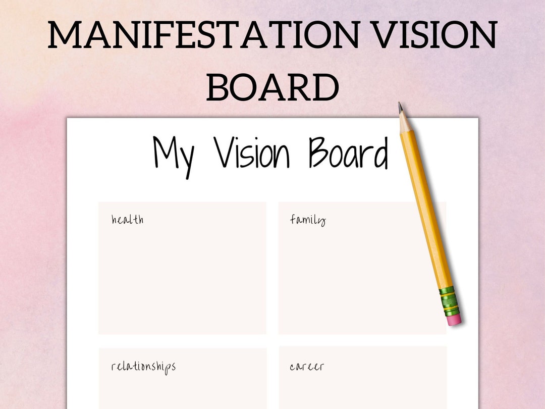 Manifestation Journal Vision Board 2023 Vision Board Planner Manifest ...