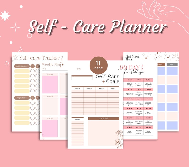 Printable Selfcare Planner and Template Etsy