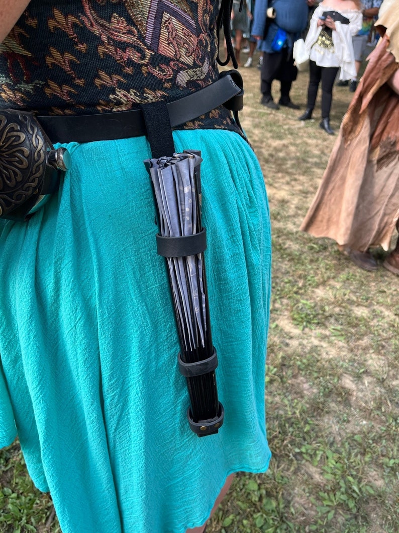 Leather Folding Fan Holder for Belts Etsy