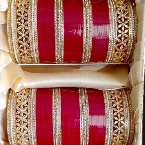 AD Chura Punjabi Bridal Chuda Sikh Brides Choora Indian Chuda Wedding Bangles Set Bridal Choora Designer Choora orders Bangles Traditional Jewelry