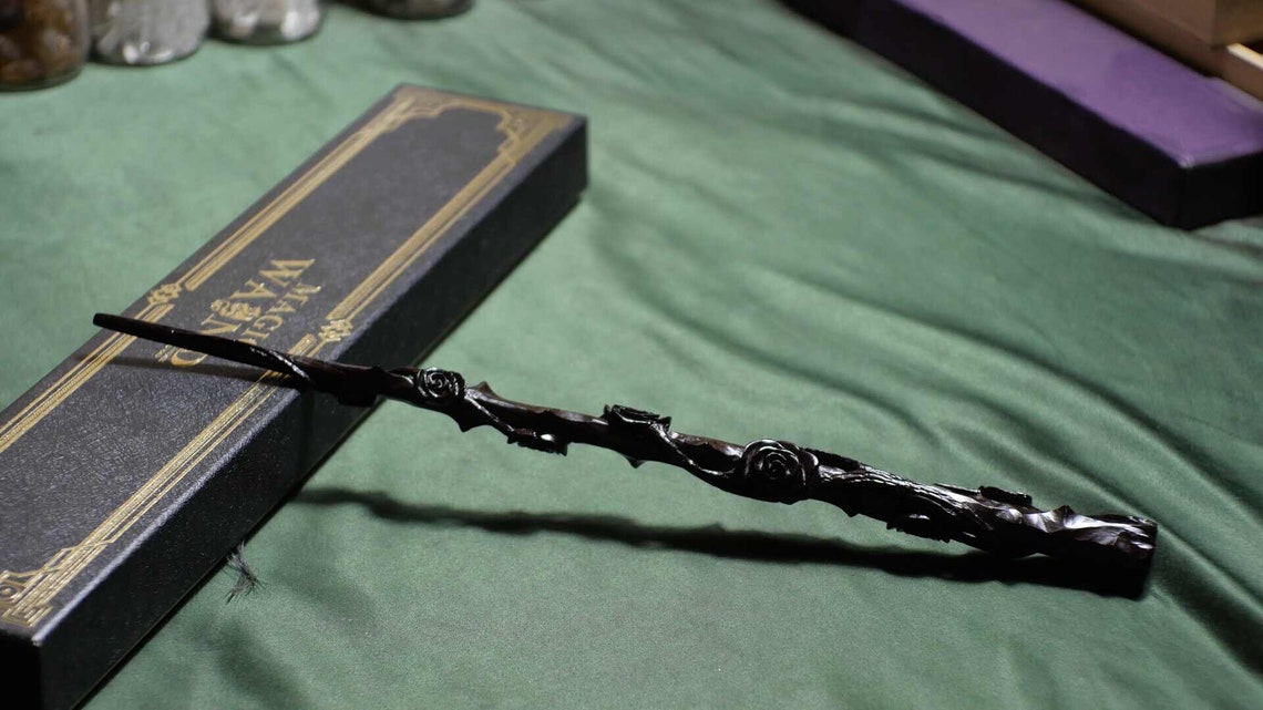 Hand Crafted Rose of Thorns Wands Custom Wooden Wands Wizard Etsy