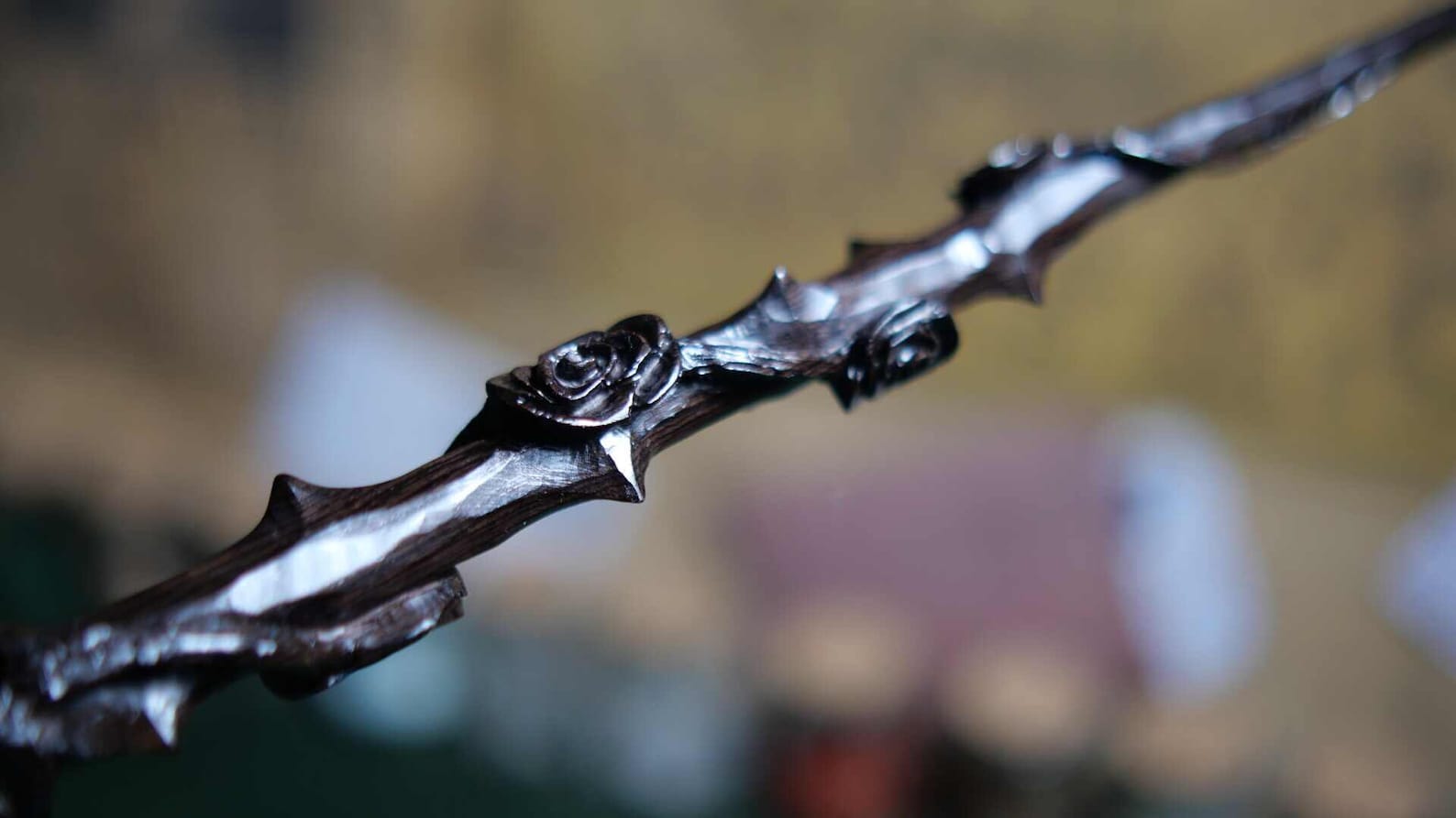Hand Crafted Rose of Thorns Wands Custom Wooden Wands Wizard Etsy