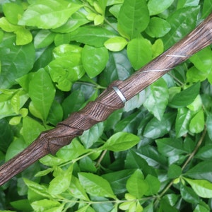 Hand Carved Wiccan Wands, Custom Magic Wand, Branches Wand, Altar Wand, Larp Weapon, Sycamore Wand image 5