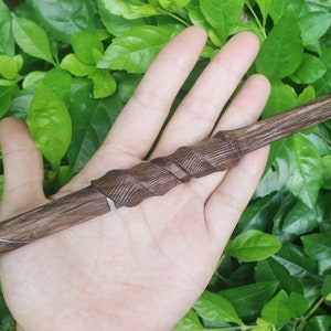 Hand Carved Wiccan Wands, Custom Magic Wand, Branches Wand, Altar Wand, Larp Weapon, Sycamore Wand image 9