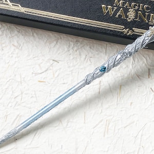 Crystal Wand, White Witch Wand, Gemstone Magic Wand, Cosplay Prop, Halloween Costume Wands, Wizard Wands, Godmother Wand