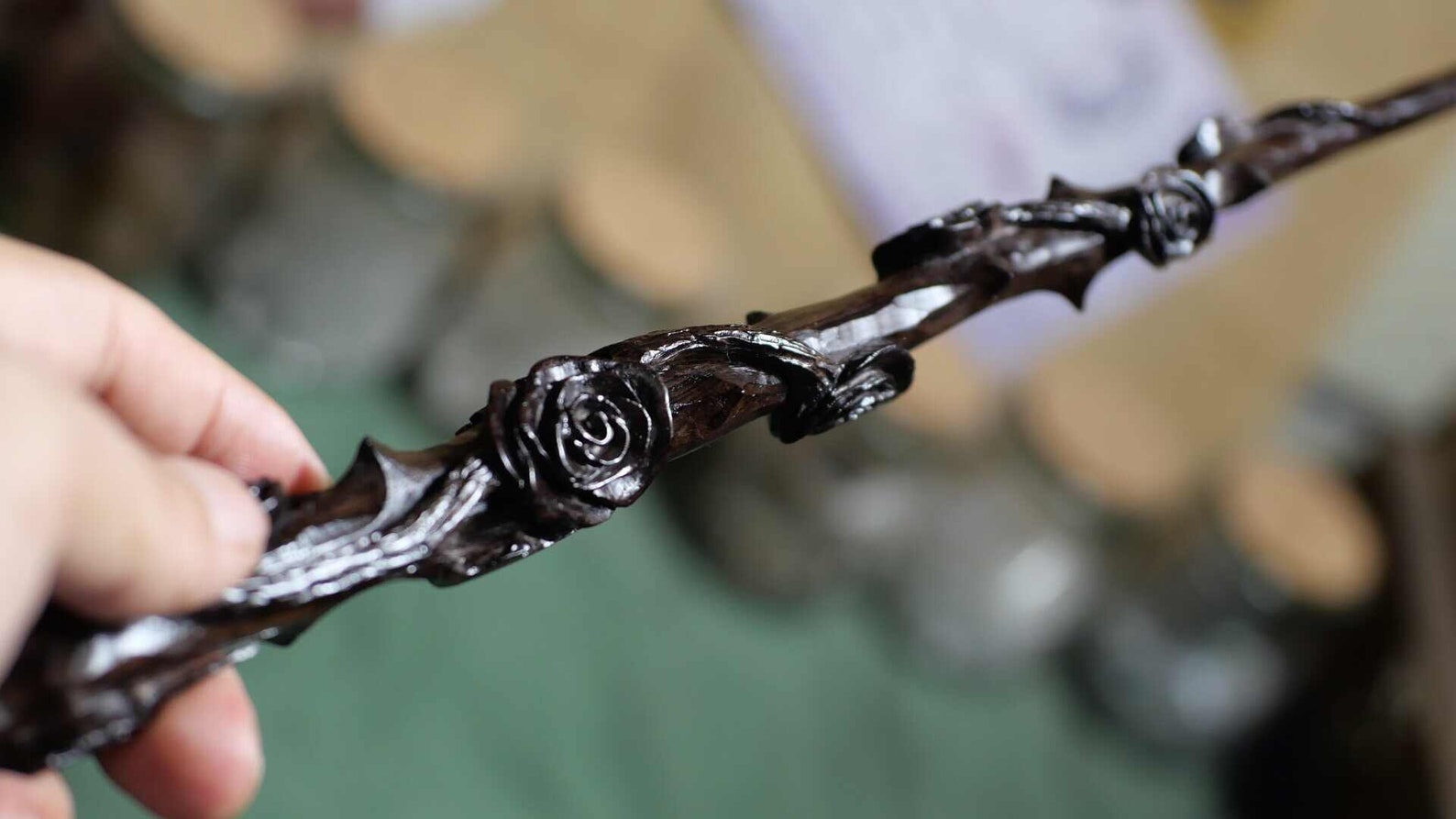 Hand Crafted Rose of Thorns Wands Custom Wooden Wands Wizard Etsy