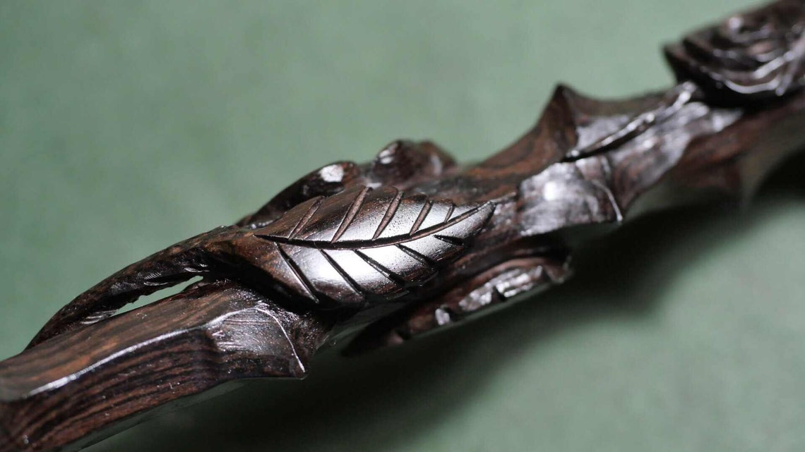 Hand Crafted Rose of Thorns Wands Custom Wooden Wands Wizard Etsy