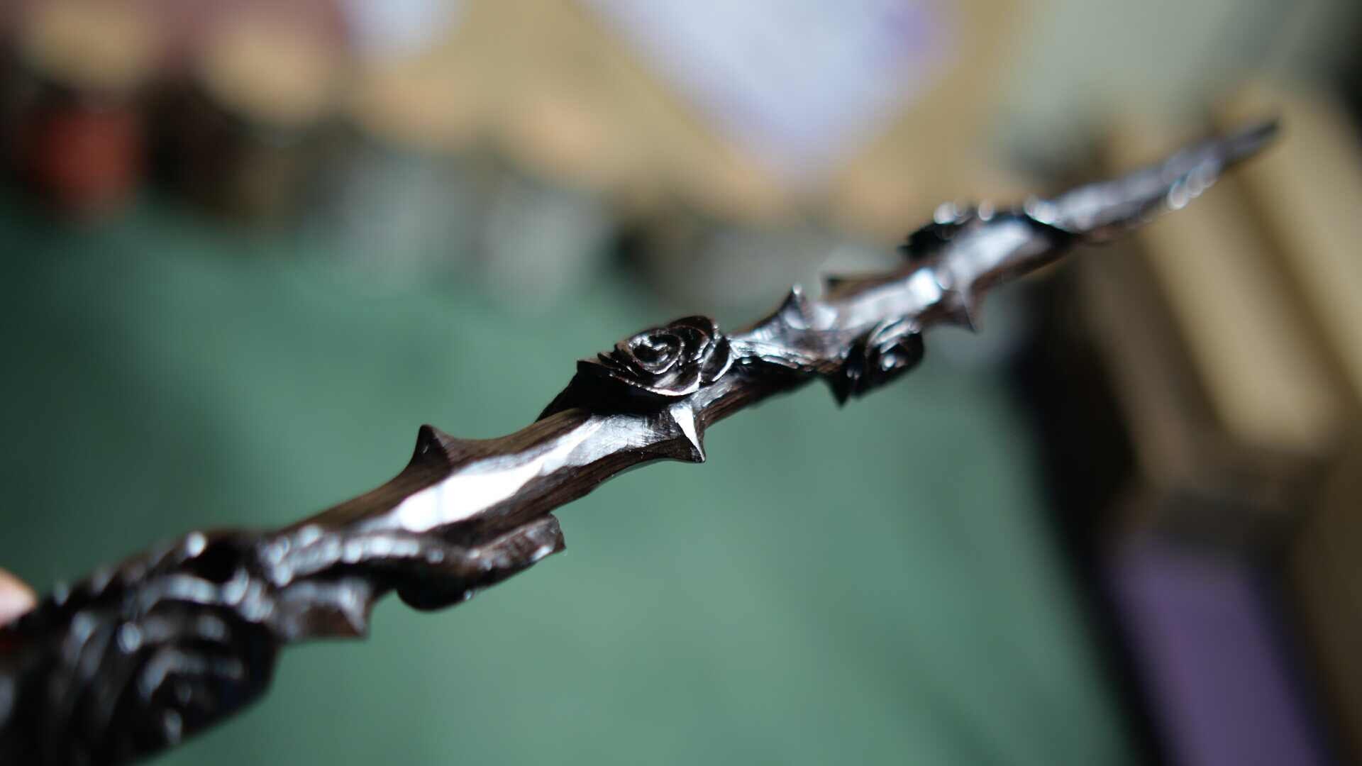 Hand Crafted Rose of Thorns Wands Custom Wooden Wands Wizard Etsy UK