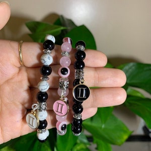 Gemini Charm Bead Bracelets