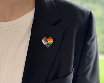Progress Pride Heart Pin