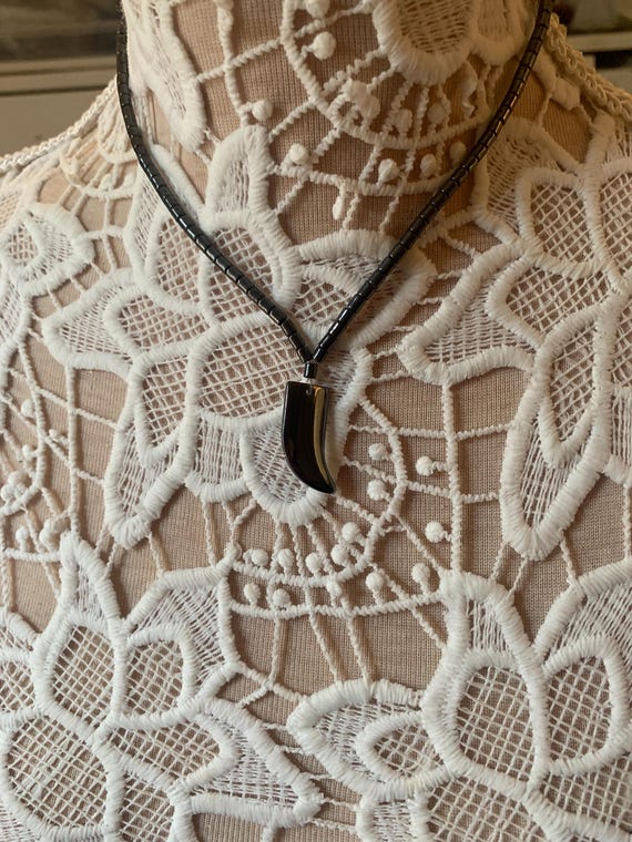 Black Magnetite Tusk Pendant