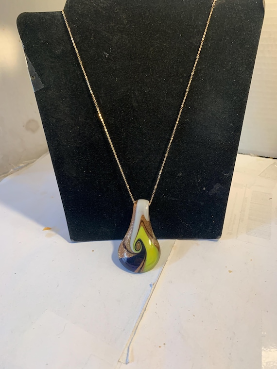 Murano Style Art Glass Pendant