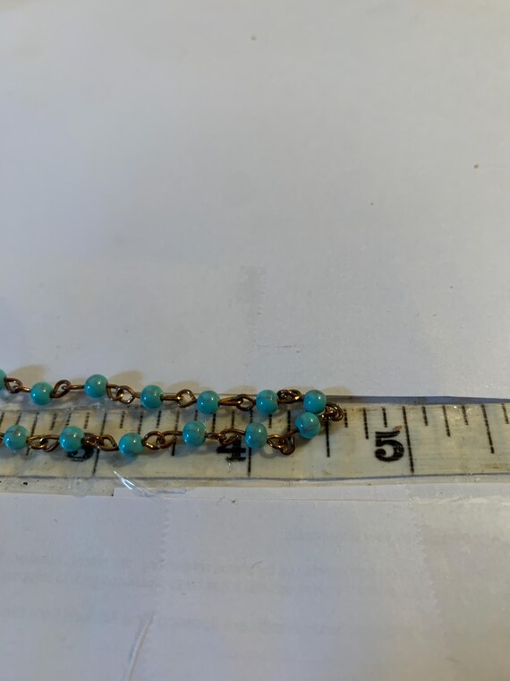 Turquoise Beaded Anklet - image 2