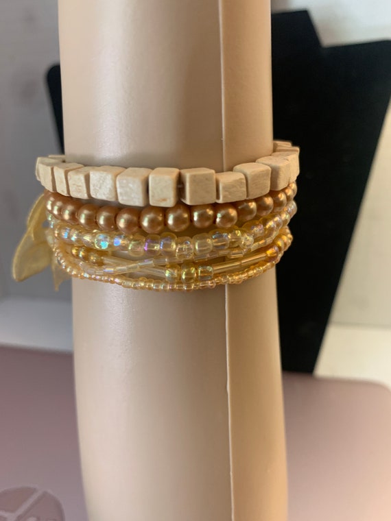 6 Stranded Multi Types beaded Bracelet - image 1