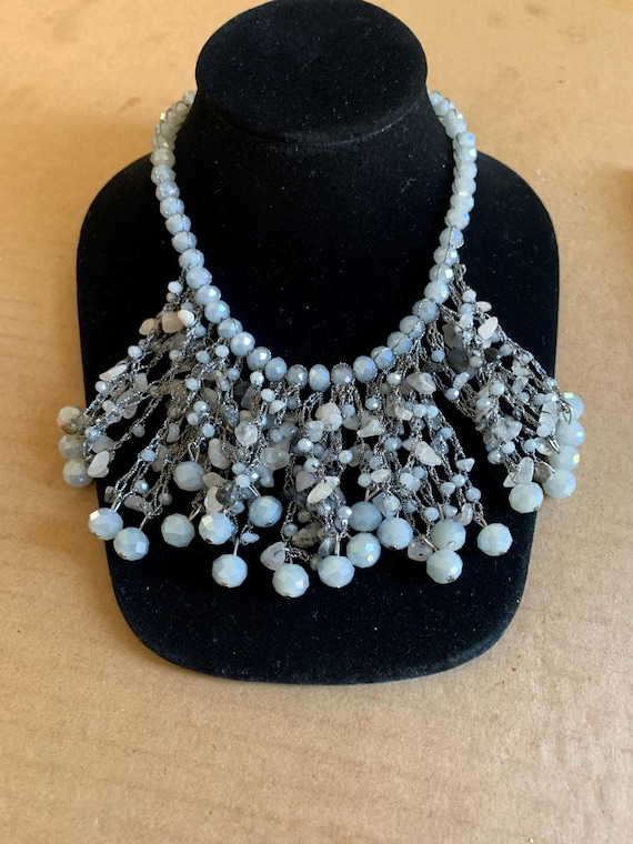 Glass Beaded Bib Necklace