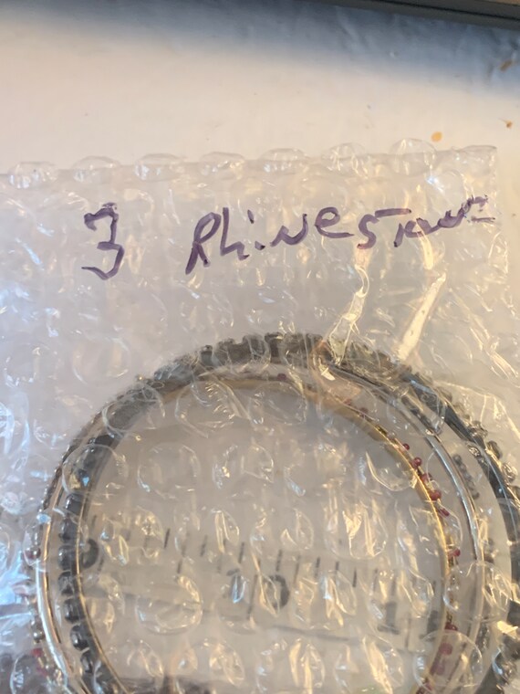 3 RHINESTONE STACKABLE BANGLES - image 6