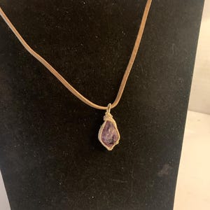 Natural Amethyst Nugget Pendant Necklace