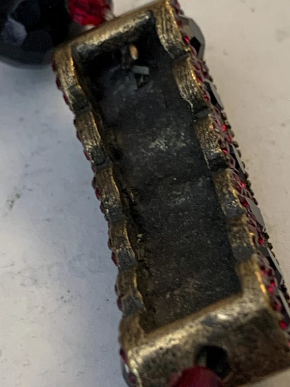 Ruby Glass Beaded Brass Bracelet - image 6