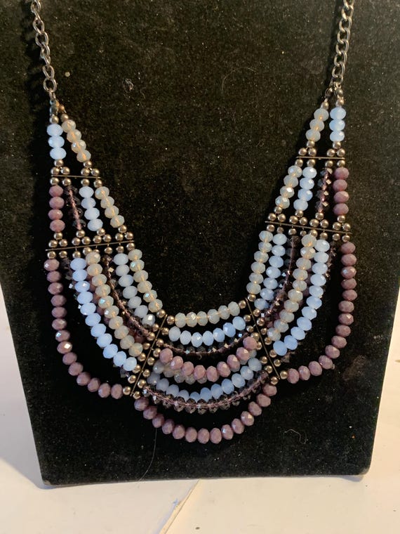 Layered Multi Strand Multi Colored Statement Bib … - image 4