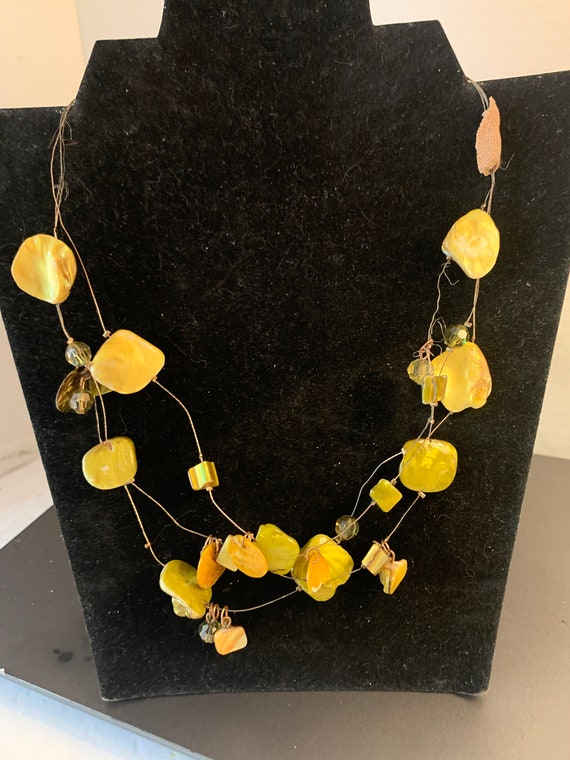 Silvertone Abalone Shell Necklace....B - image 2