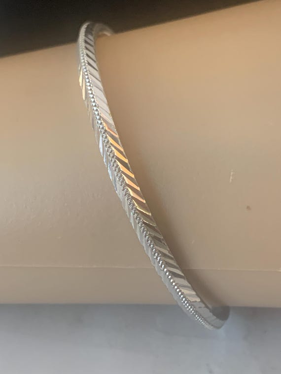 Silver Stackable Band Bangle - image 2