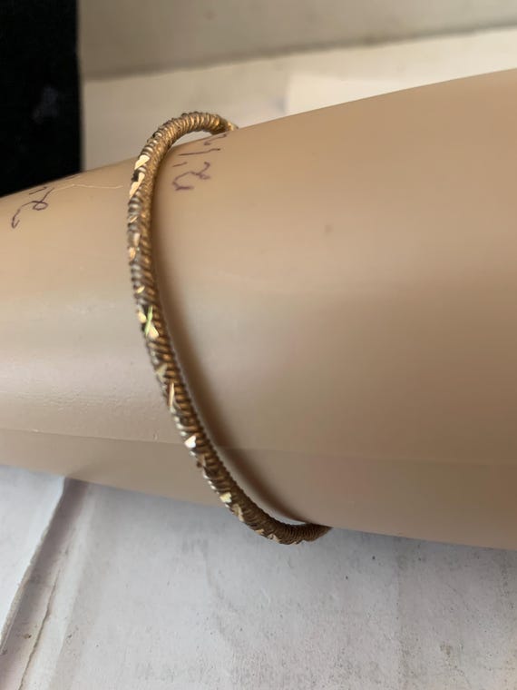 Etched Gold Stackable Bangle - image 2