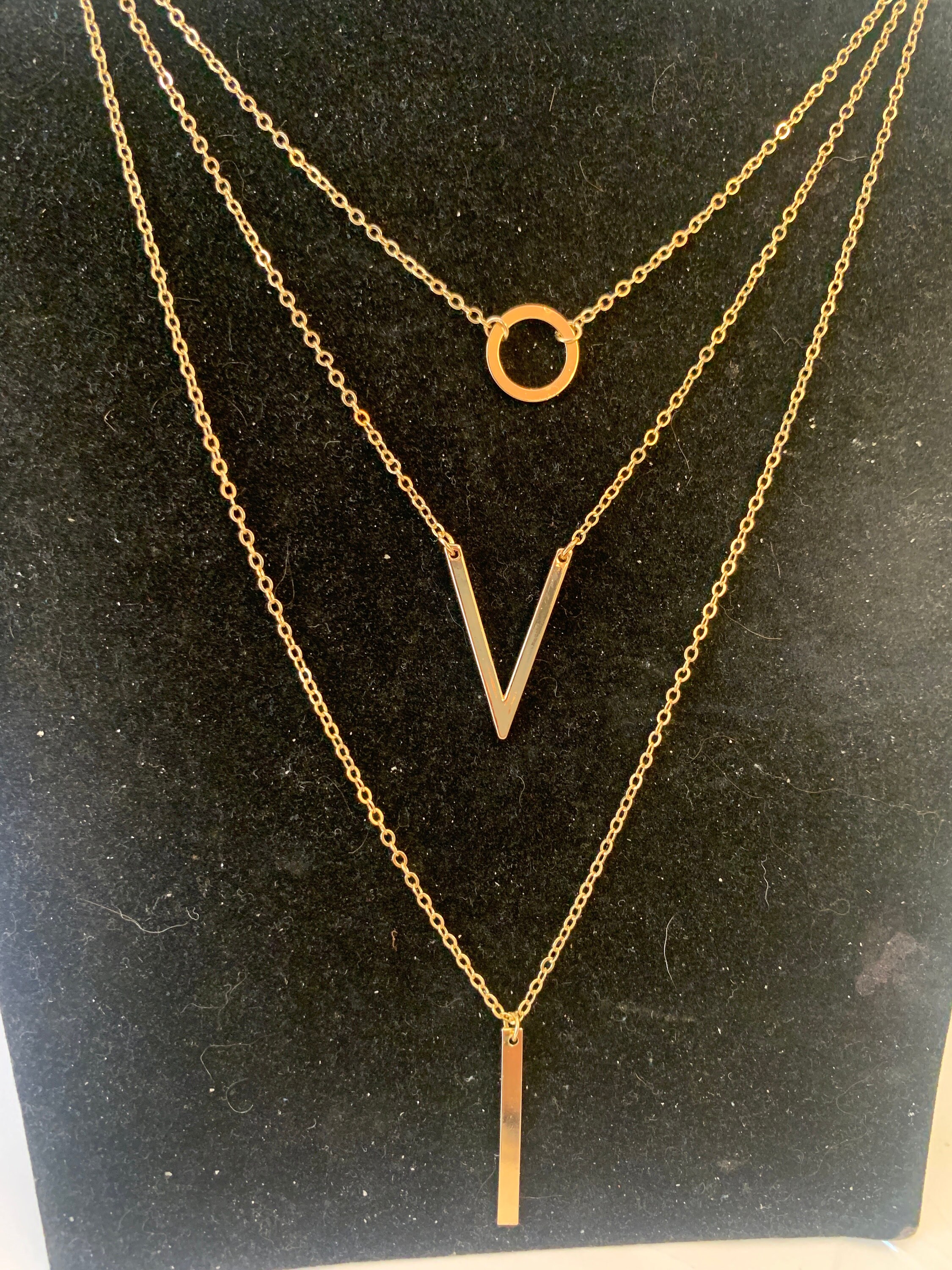 PRANK PROJECT　DeepV-NeckLaceAll-In-One36 Layered Deep V Gold Pendant Necklace - Etsy